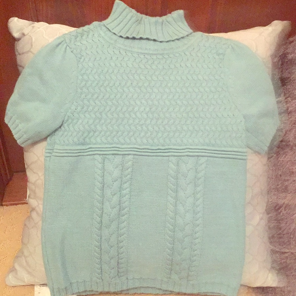 Girls short sleeve sweater turtleneck